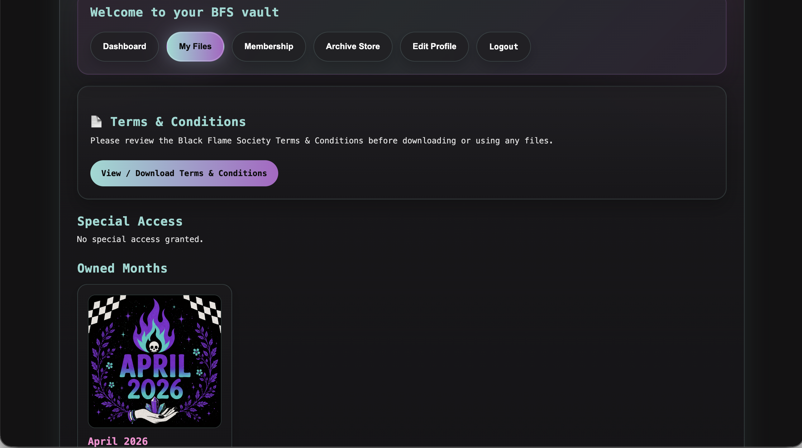 Custom Membership Website & Digital Download Platform | Black Flame Society