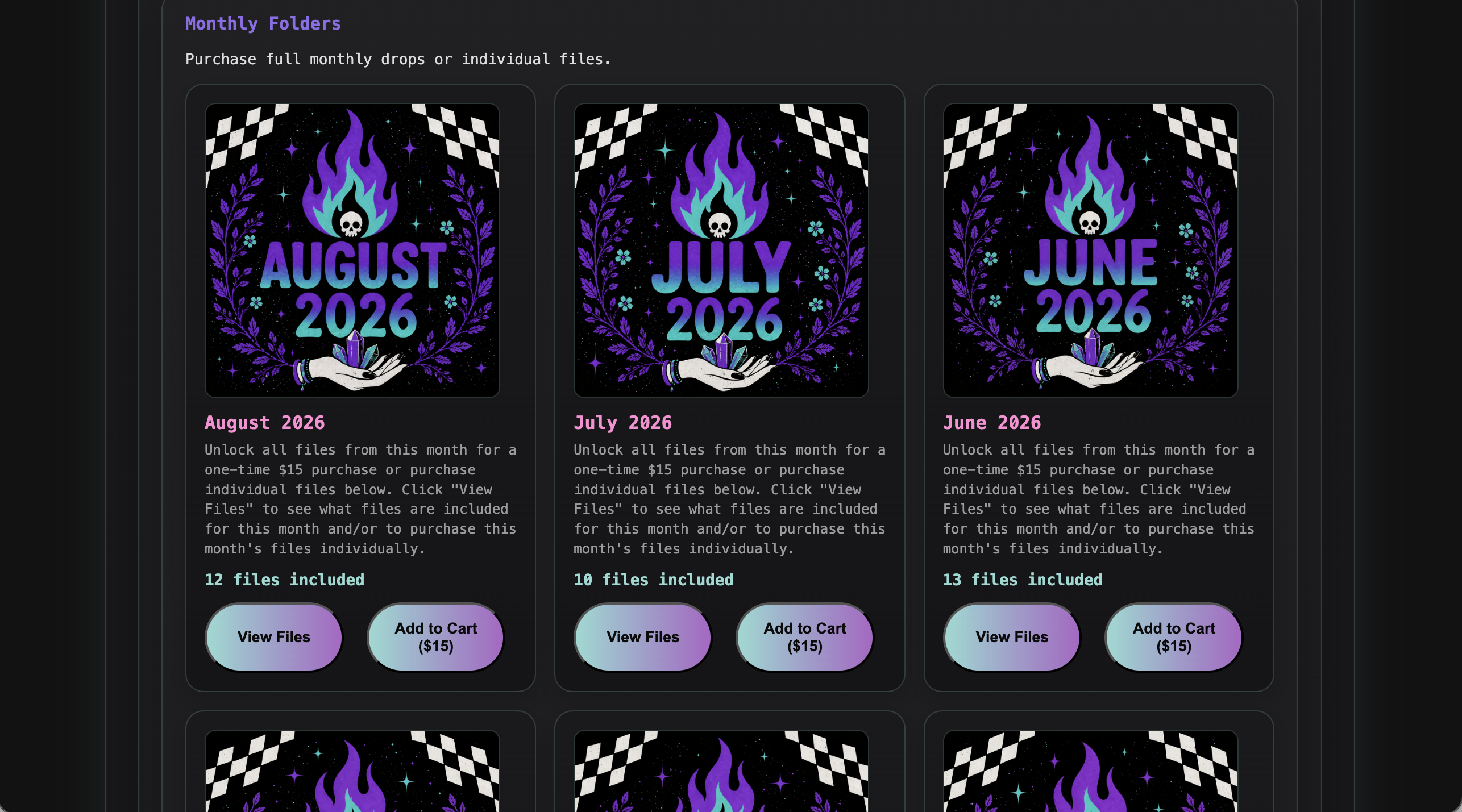 Custom Membership Website & Digital Download Platform | Black Flame Society