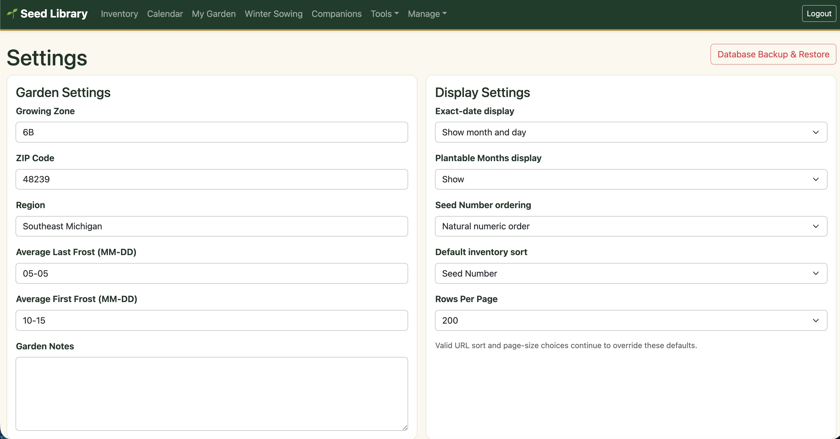 Seed Library & Garden Planner | Planting Calendar & Tracker