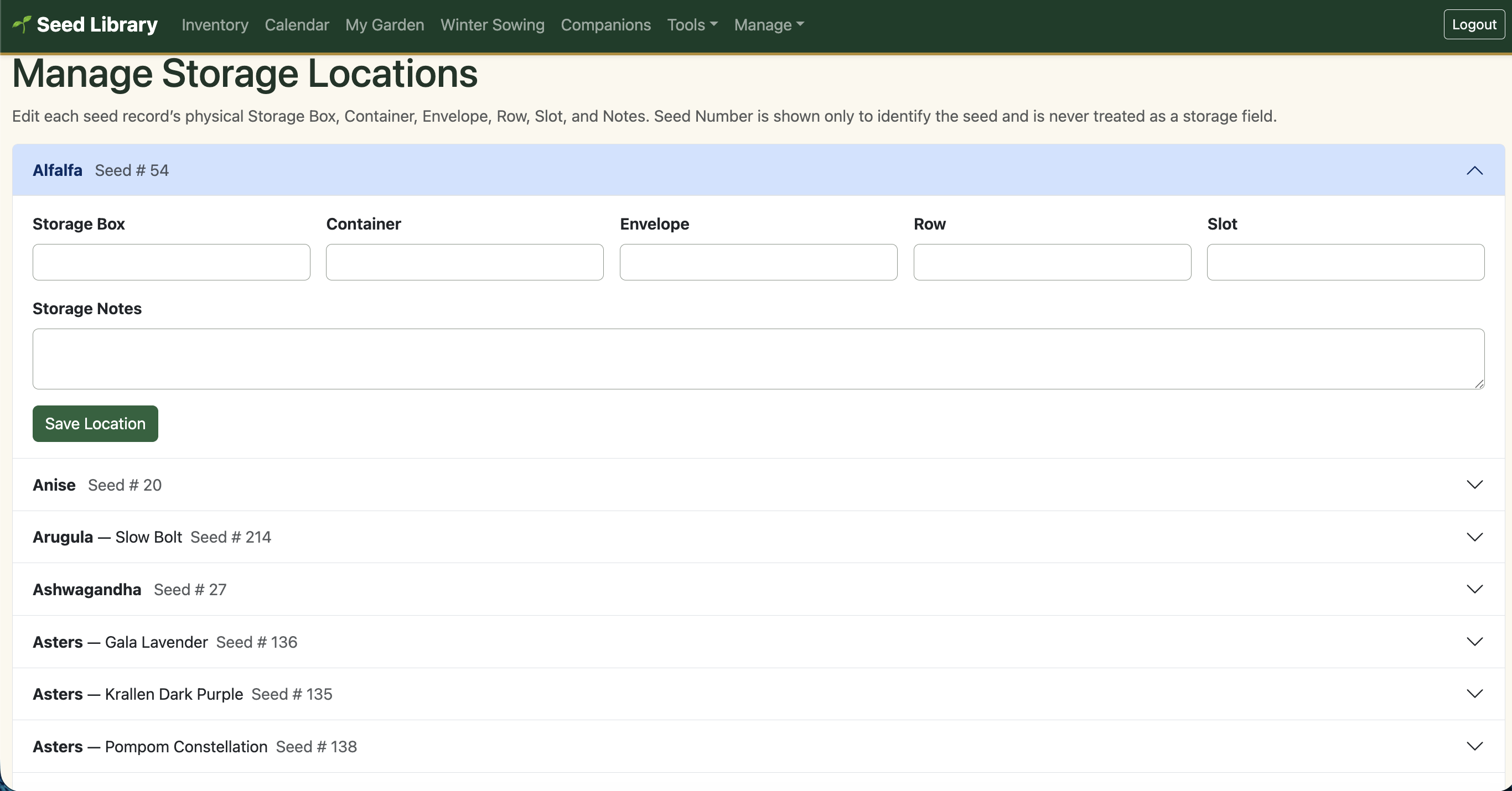 Seed Library & Garden Planner | Planting Calendar & Tracker