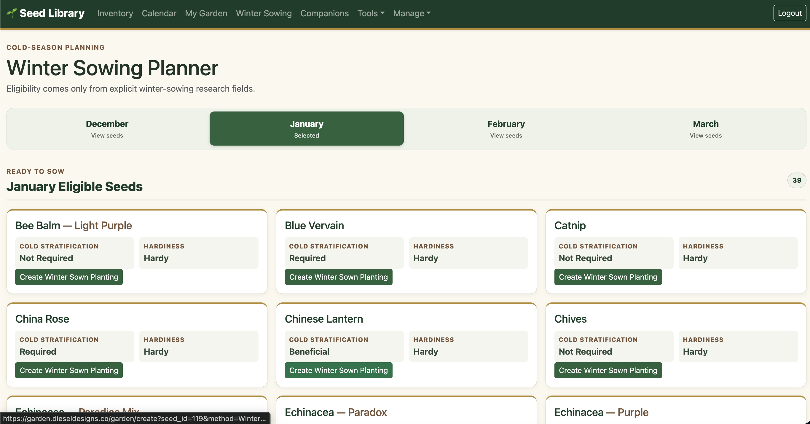 Seed Library & Garden Planner | Planting Calendar & Tracker