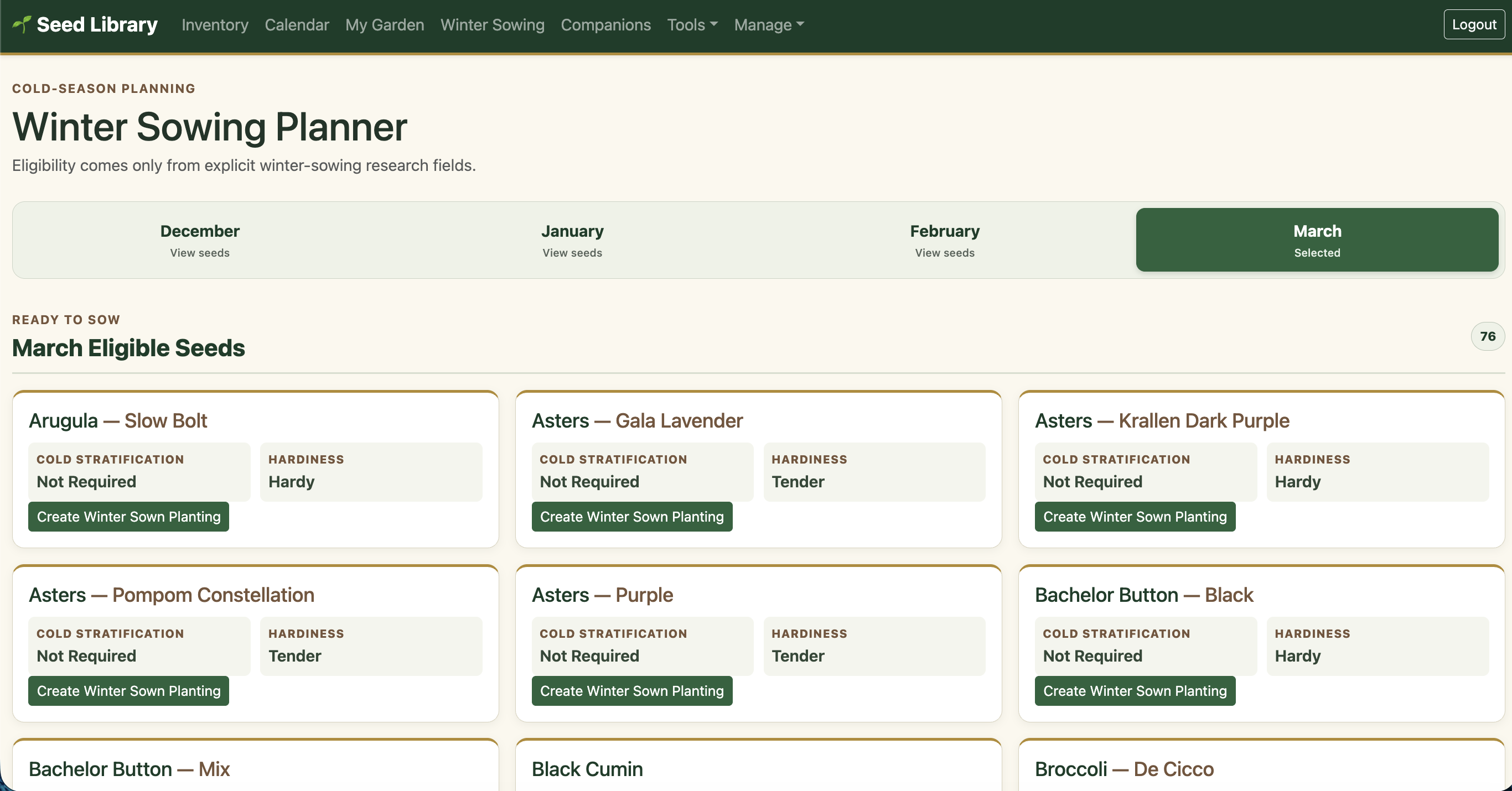 Seed Library & Garden Planner | Planting Calendar & Tracker