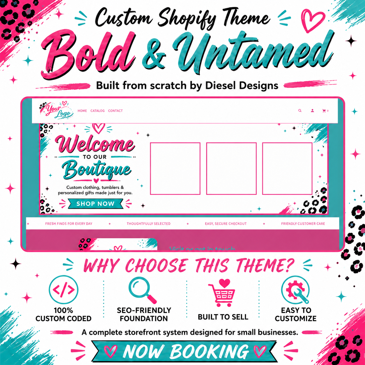 Bold & Untamed custom shopify theme by Diesel Designs