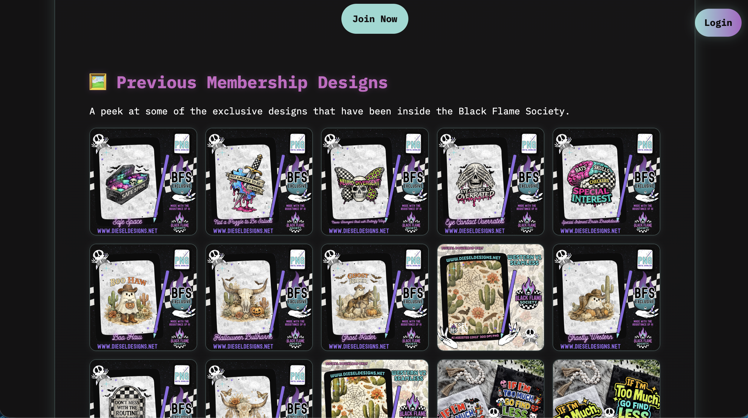 Custom Membership Website & Digital Download Platform | Black Flame Society