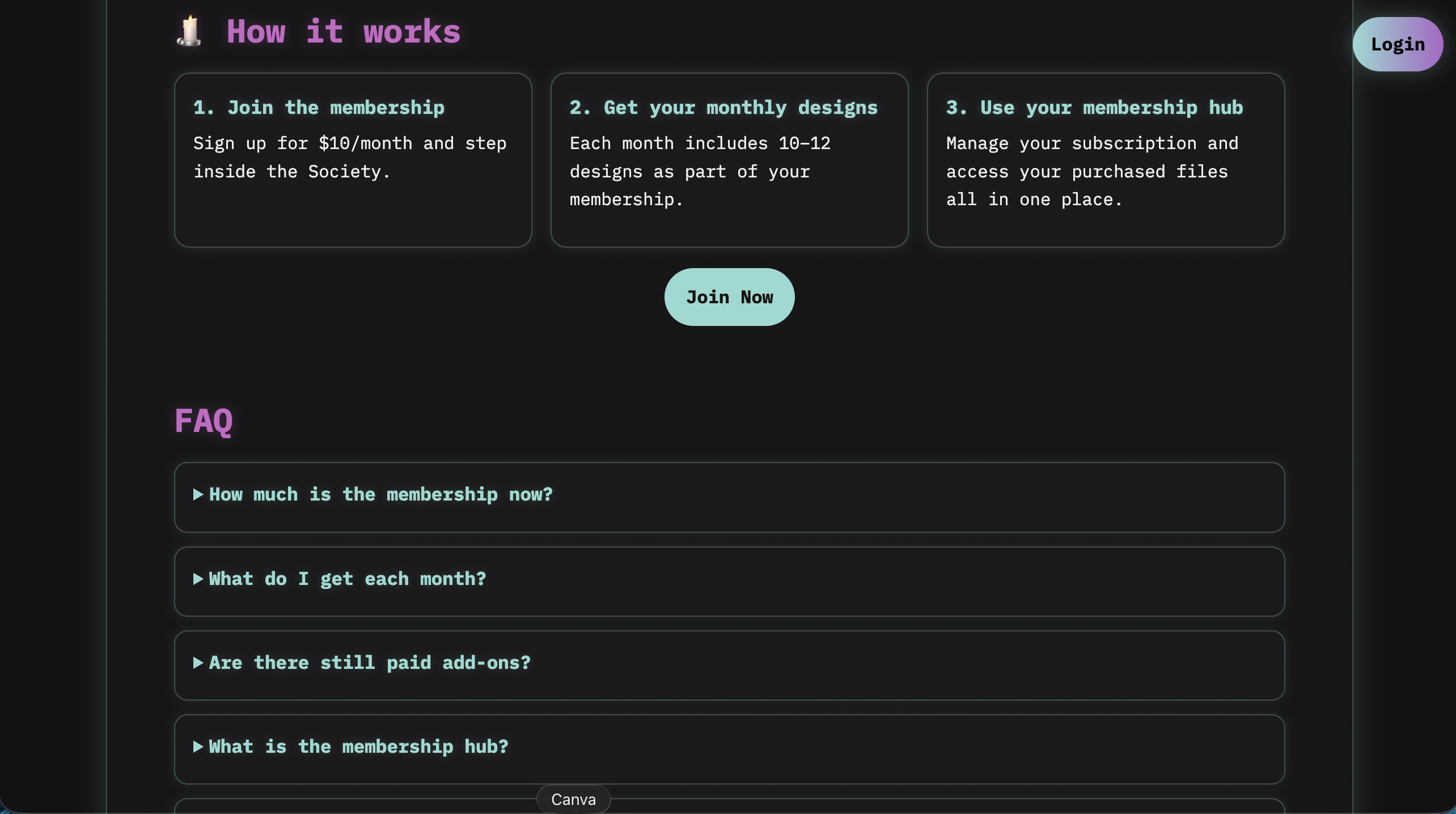 Custom Membership Website & Digital Download Platform | Black Flame Society