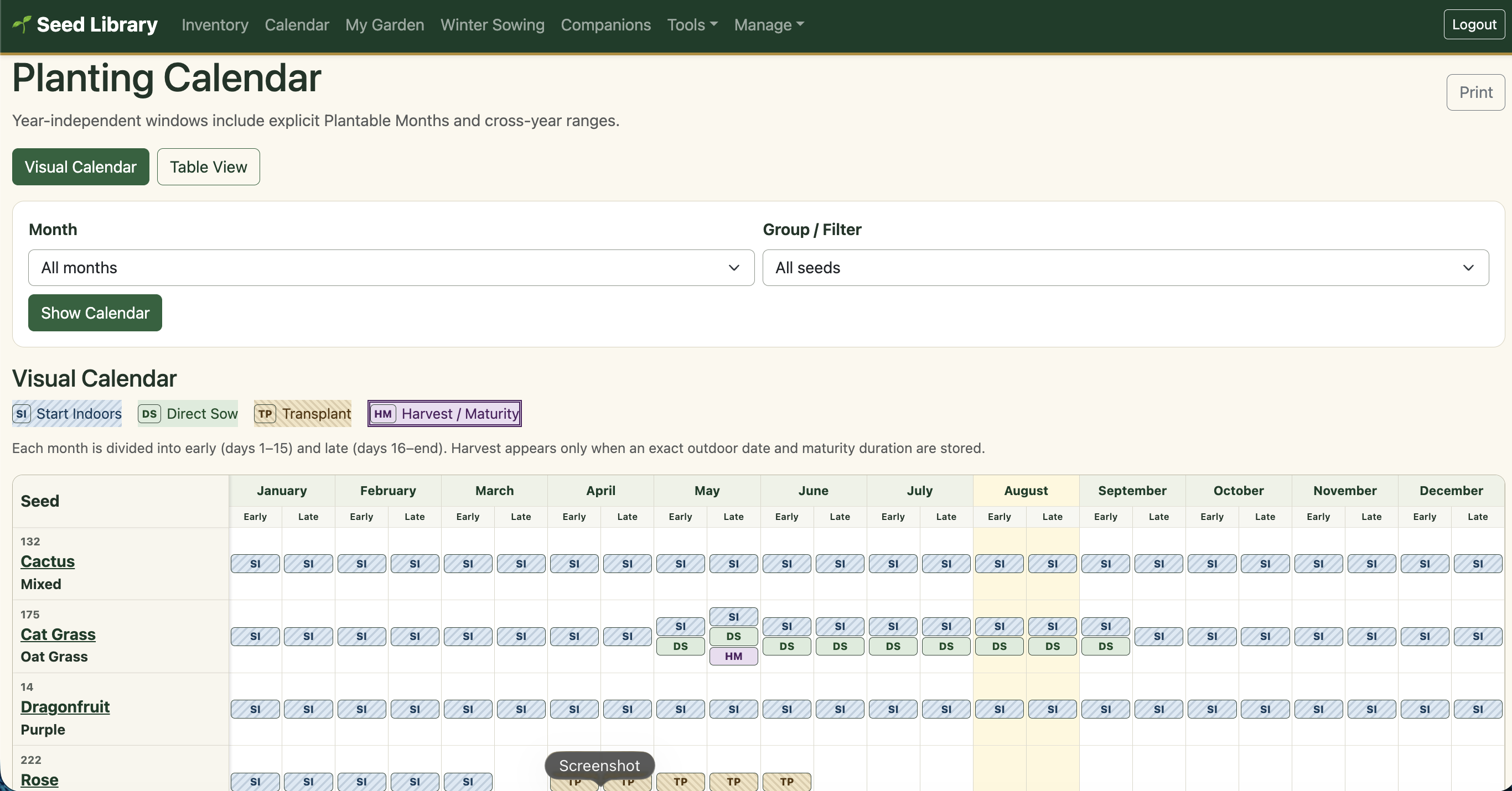 Seed Library & Garden Planner | Planting Calendar & Tracker