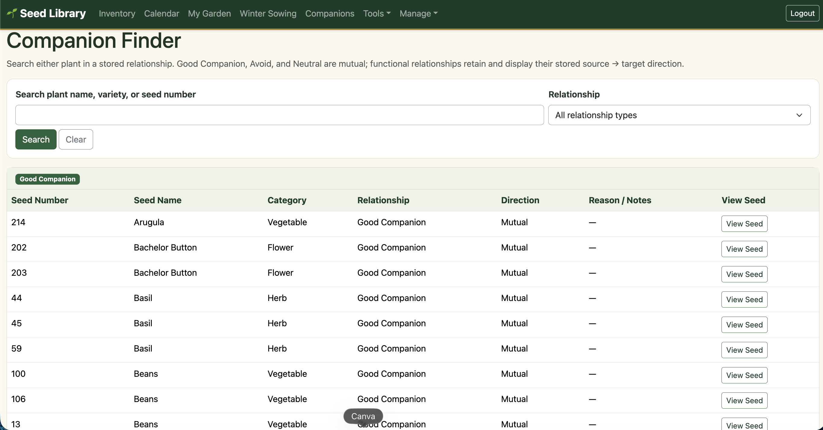 Seed Library & Garden Planner | Planting Calendar & Tracker
